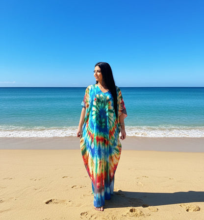 Rainbow Reef Comfort Maxi Kaftan Dress
