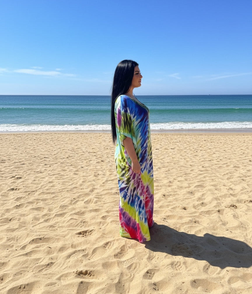 Paradise Palm Comfort Maxi Kaftan Dress