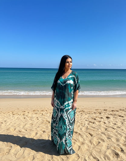 Sea Jade Comfort Maxi Kaftan 
Dress