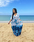 Saltwater Blue Serenity Tie-Dye 
Maxi Kaftan Dress
