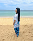 Saltwater Blue Serenity Tie-Dye 
Maxi Kaftan Dress
