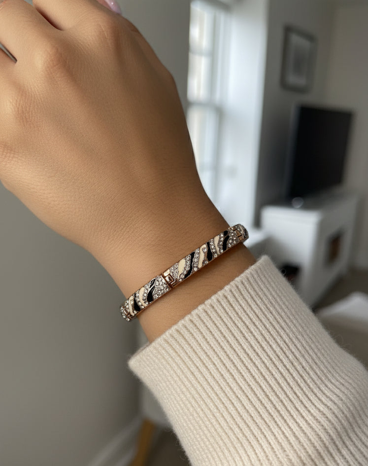Zebra Sparkle Bracelet Rose Gold-Tone