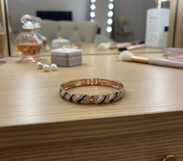 Zebra Sparkle Bracelet Rose Gold-Tone