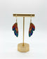Colourful Stained Glass Wing Gold-Tone Dangle Earings