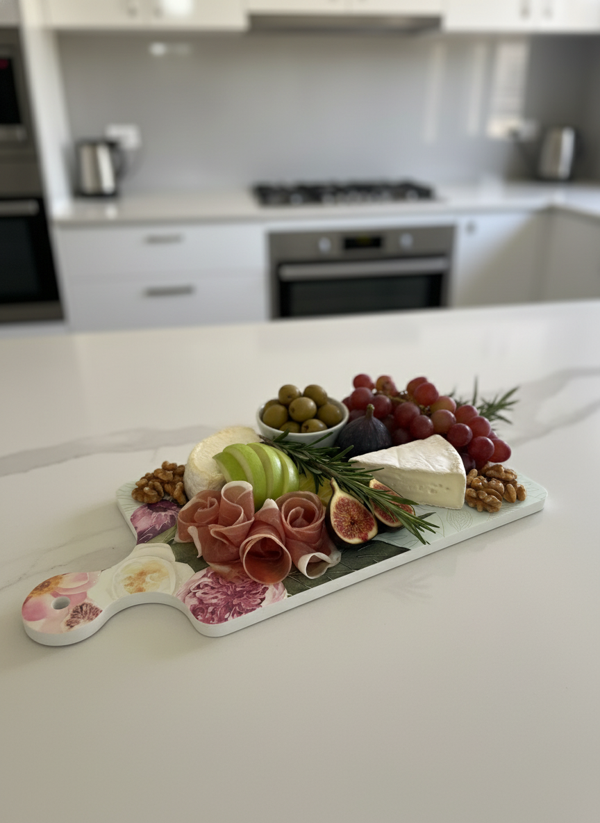 Acrylic Serving Board Collection -Coastal & Floral Designs