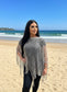 Silver Shimmer Netted Kaftan Throwover Top