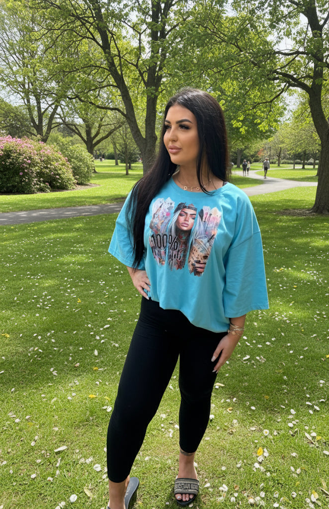 100% That Bitch Oversized Graphic Tee Handmade