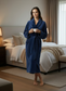 PANDORA Navy Blue fluffy Robe/ Dressing Gown Unisex