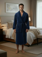 PANDORA Navy Blue fluffy Robe/ Dressing Gown Unisex