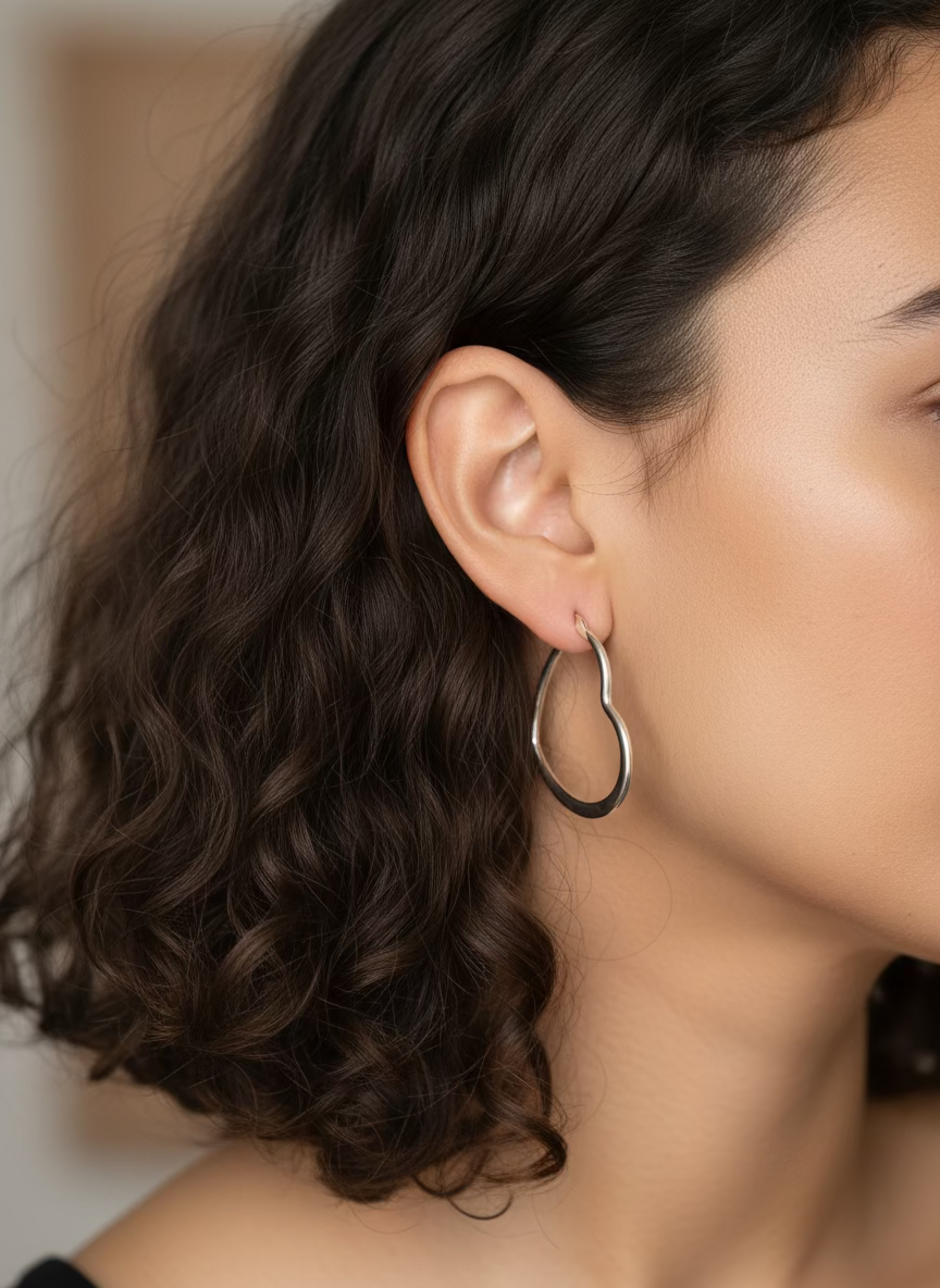 Abstract Wavy Hoop Earrings – choose your style