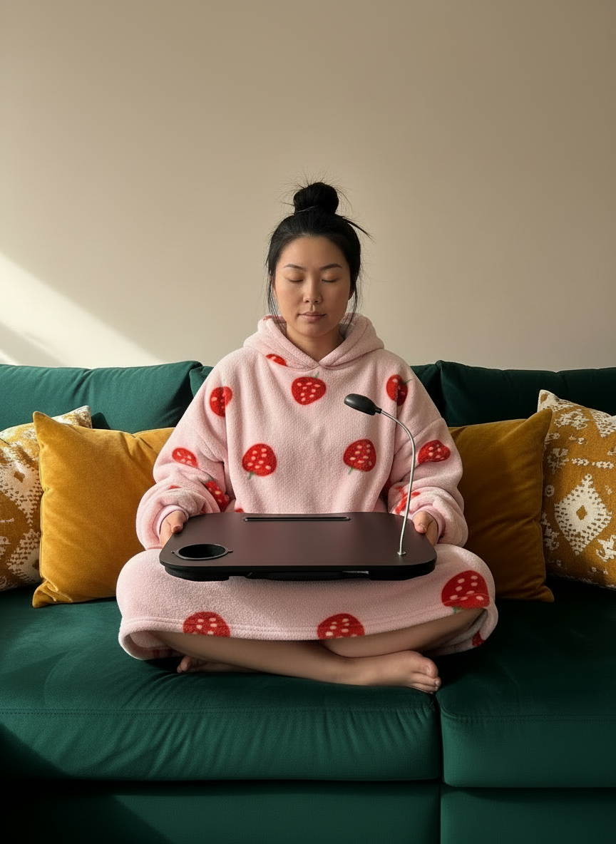 LED Lap Tray with Light-Pink, Black,purple or Grey