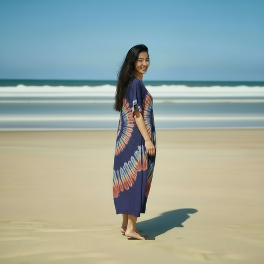 Circle Of Fire Dark Boho Maxi Kaftan Dress