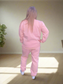 MERIDAH Baby Pink Full Length Track Suit Set - 2 Peice