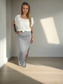 STELLER Long Grey High Waisted Skirt