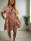 LORNA Pink Floral Tier Swing Dress