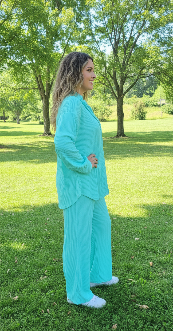 Mint Green Top & Pants Set