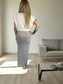 STELLER Long Grey High Waisted Skirt