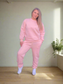 MERIDAH Baby Pink Full Length Track Suit Set - 2 Peice