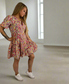 LORNA Pink Floral Tier Swing Dress
