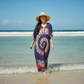 Circle Of Fire Dark Boho Maxi Kaftan Dress