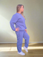 MERIDAH Purple Plain Full Length Track Suit Set - 2 Peice
