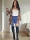 JAYLA Brown Boho Long sleeve top/Cardy