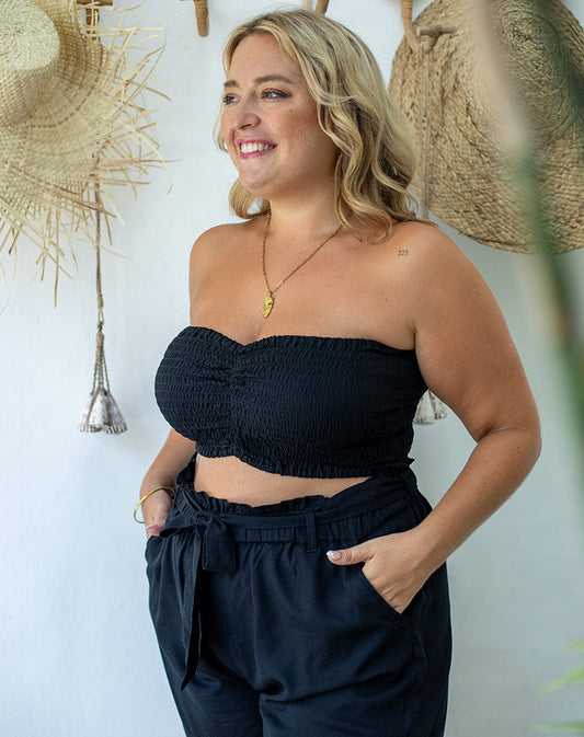 TILLY Bandeau Tube Top- Black
