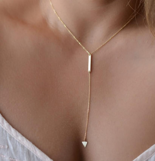 Triangle Drop fashion necklace - Gold