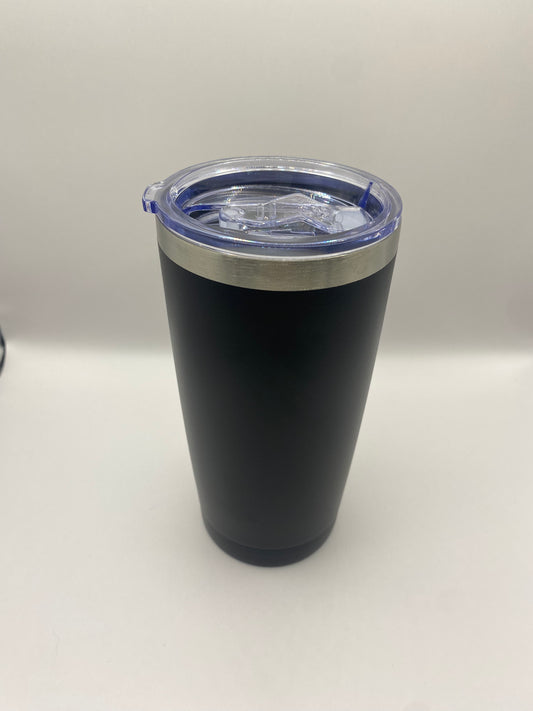 Black Travel Mug Flask Tumbler Double Walled Insulated 600ml