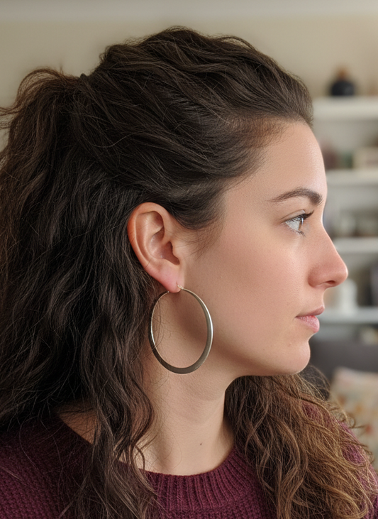 Classic Minimalist Silver-Tone Hoop Earrings