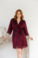 Silky Lace Trim Midi Dressing Gown – 12 Colours