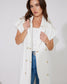 BELLA White Denim long line Trench Vest Throw Over