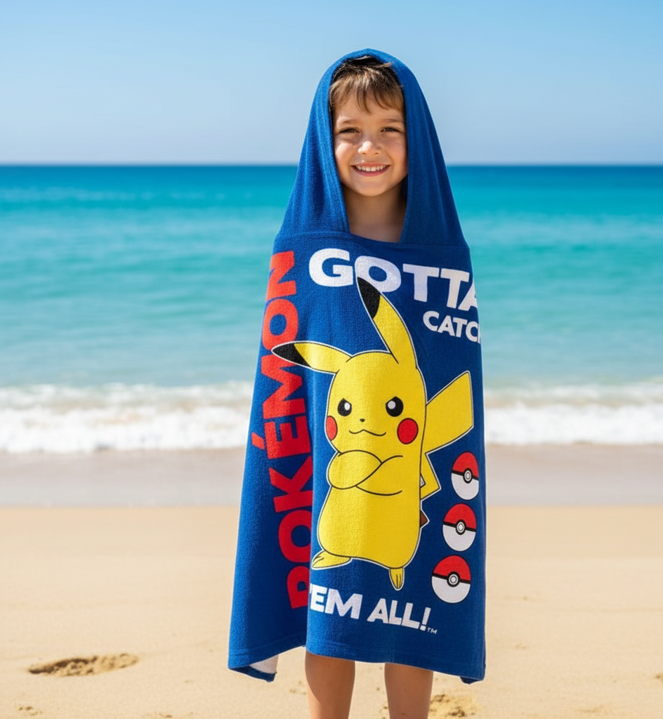 Kids Character Hooded Beach Towels – Choose your style