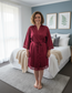 Silky Lace Trim Midi Dressing Gown – 12 Colours