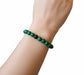 Green Malachite Style Beaded Bracelet with Black Onyx style accent bead Unisex