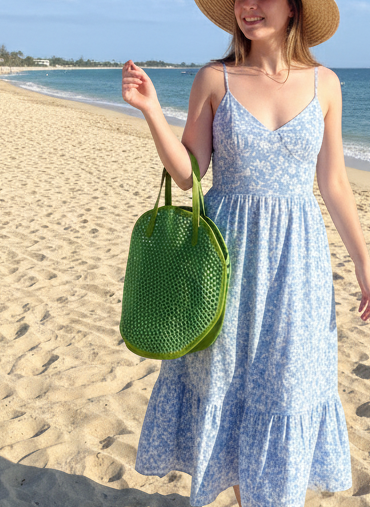 Round Woven Beach Bag Boho Circle Tote
