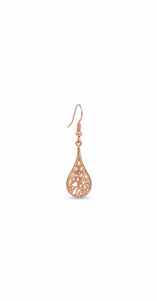 Rose Gold Teardrop Dangle Earrings