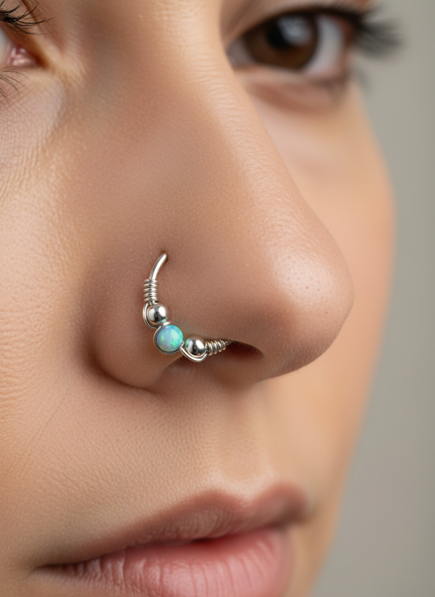 Opal Glow Nose Hoop – Choose your style