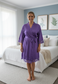 Silky Lace Trim Midi Dressing Gown – 12 Colours