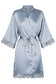 Silky Lace Trim Midi Dressing Gown – 12 Colours