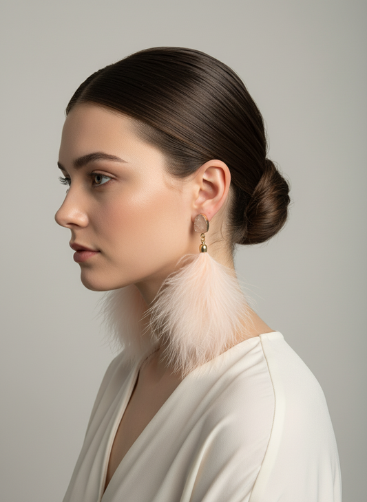 Geode & Feather Earrings – Gold Tone Choose your style