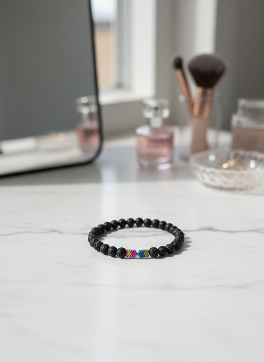 Lava Stone Rainbow Bracelet Unisex