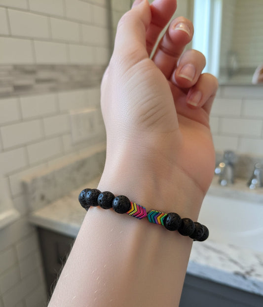 Lava Stone Rainbow Bracelet Unisex