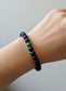 Matte Black Onyx Style Bracelet with Green Malachite Unisex