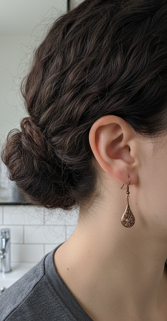 Rose Gold Teardrop Dangle Earrings