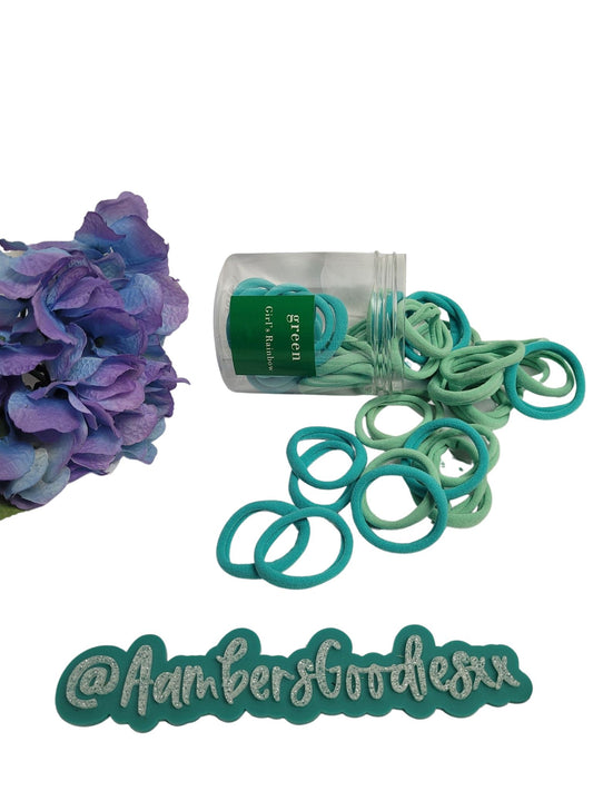 50 peice Hair Bands Pack- 4 colors Handbags, Wallets & Cases Aambers Goodies xx Green 