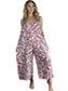 ARIAL Wide Leg Jumpsuits 2 colours- Peach Spot & Pink Floral Jumpsuit Aambers Goodies xx 8-10 -(S-M) PINK FLORAL 