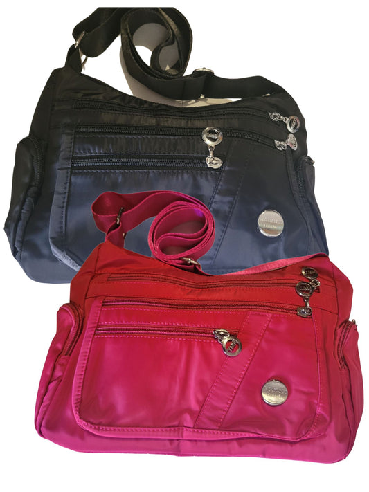 ASPEN Purple medium Zip Compartments Swing Bag Handbags Aambers Goodies xx 