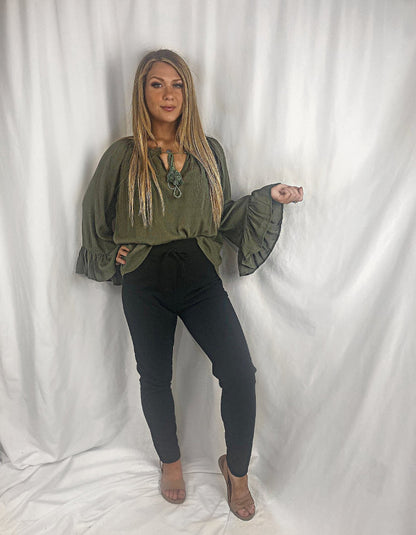 AVERY Long Sleeve Boho Tops - 2 colors Sweater Aambers Goodies xx 6-10 au (XS-M) KHAKI 