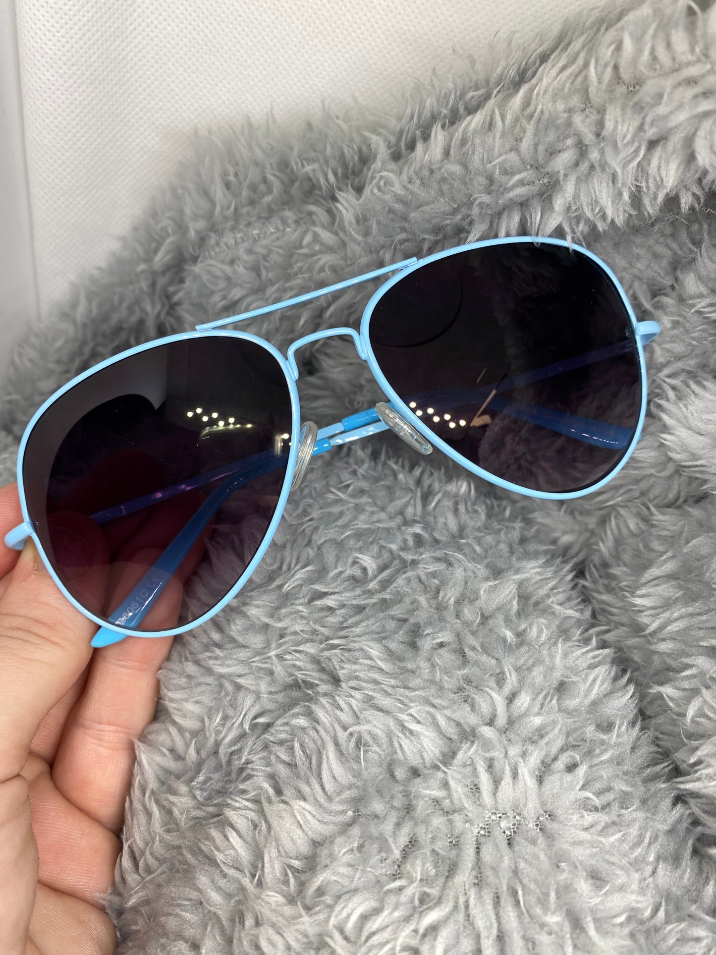AVIATOR Coloured Framed Sunglasses + Free Drawstring Bag Sunglasses Aambers Goodies xx Blue 